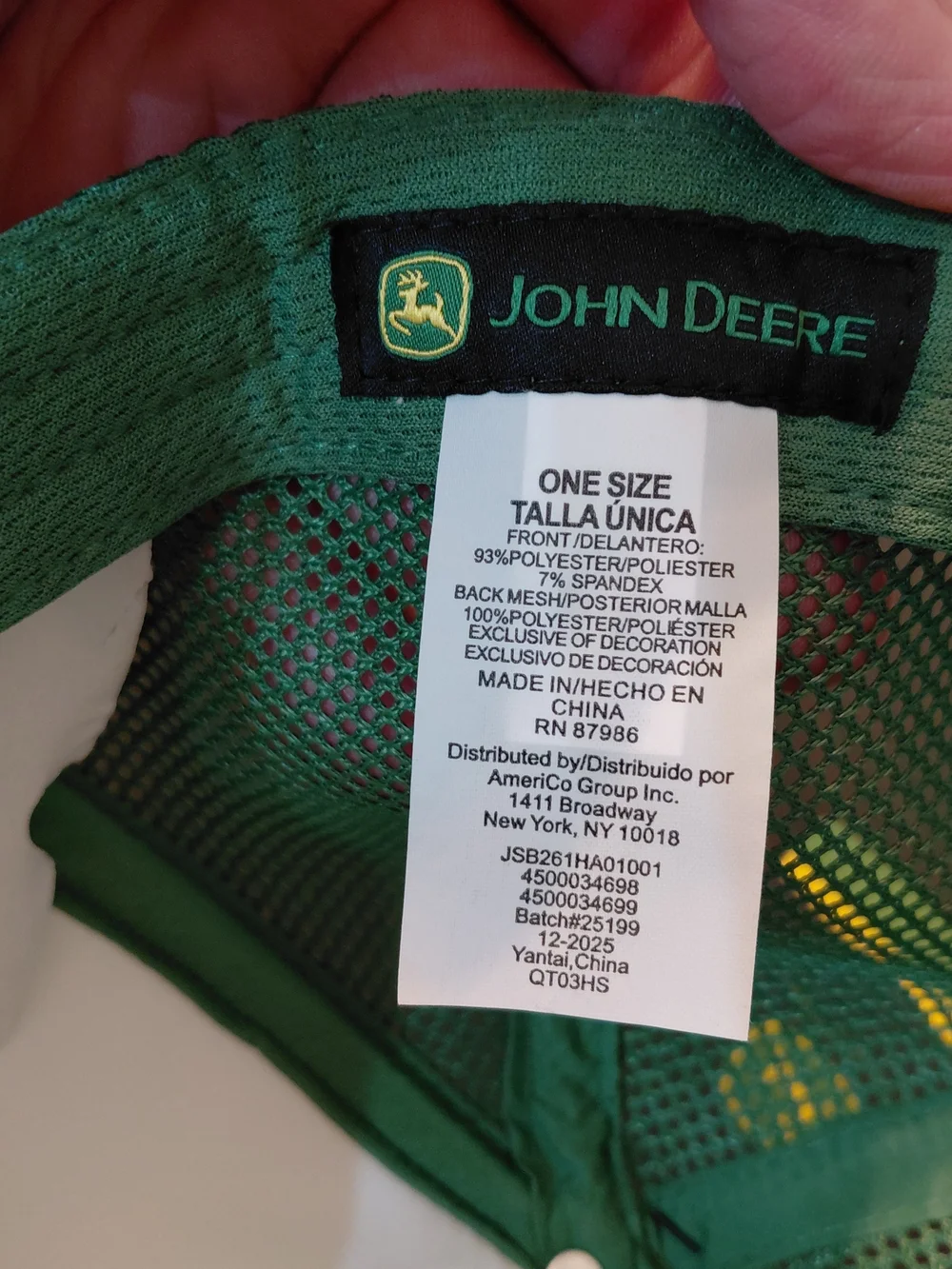 John Deere Boys Foam Trucker Hat Green & Yellow Mesh Snapback